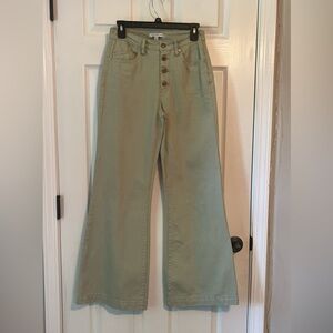 Women’s Light Green Wide Leg Jeans